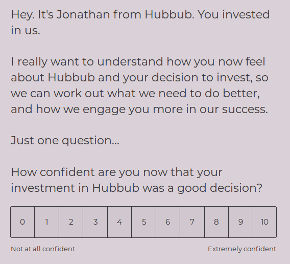 What do your shareholders really think? How to apply NPS to an equity crowdfunded company