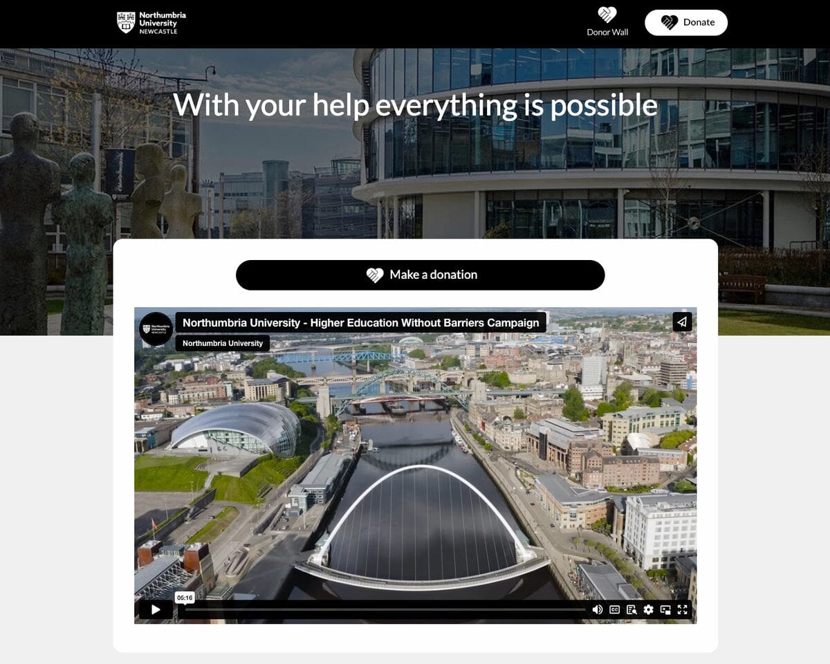 Northumbria University: Bringing Giving Centre Stage: A Northumbria University Causes Story