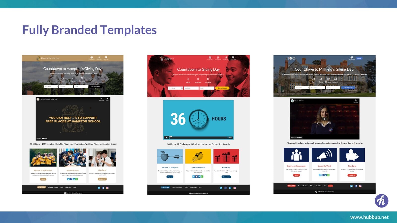 Fully branded giving day templates, ready to make yours